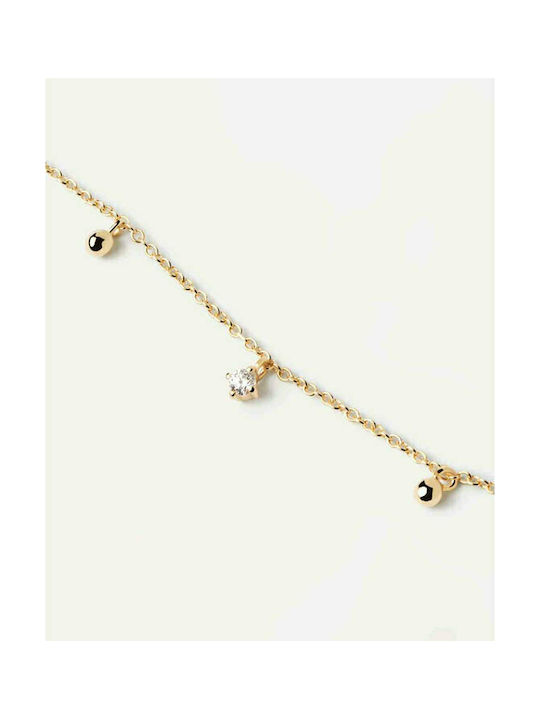 P D Paola Love Triangle Necklace from Gold Plated Silver with Zircon