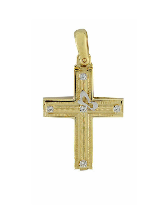 Mertzios.gr Gold Cross 14K Double Sided