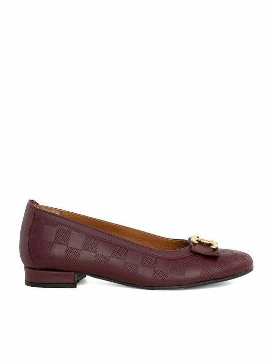 Castor Anatomic Leather Ballerinas Burgundy