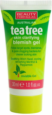 Beauty Formulas Gel Reinigung Tea Tree Skin Clarifying Blemish Gel für fettige Haut 30ml