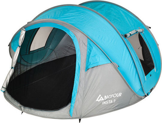 Bigfour Insta Καλοκαιρινή Σκηνή Camping Pop Up Μπλε για 3 Άτομα 280x200x120εκ.