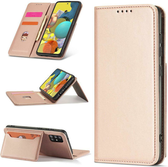 Hurtel Magnet Card Wallet Synthetic Leather Pink (Galaxy A12)