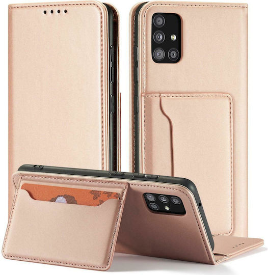 Hurtel Magnet Card Wallet Synthetic Leather Pink (Galaxy A12)