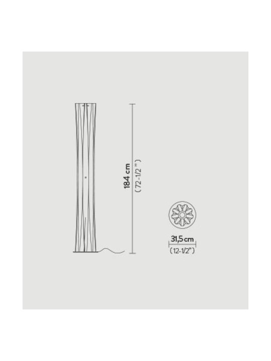 Slamp Bach XXL Floor Lamp H184xW31.5cm. with Socket for Bulb E27 Gold