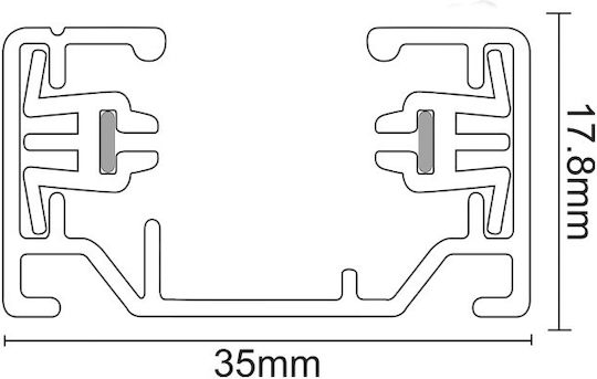 Aca Mounting Rail for Spotlights 2 Cables 3m White White 2W3MW