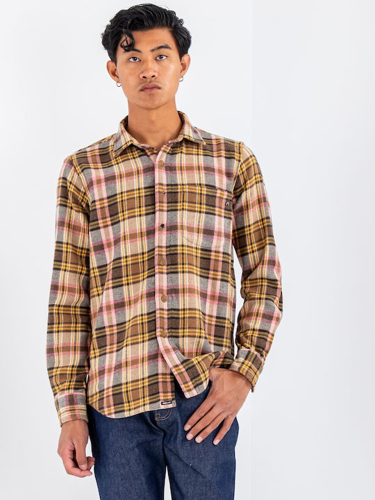 Long-sleeved Shirt Checked Light Melton