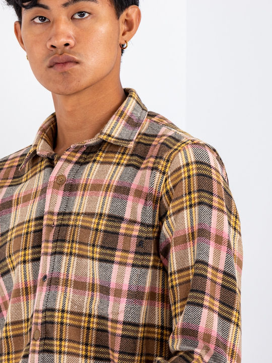 Long-sleeved Shirt Checked Light Melton