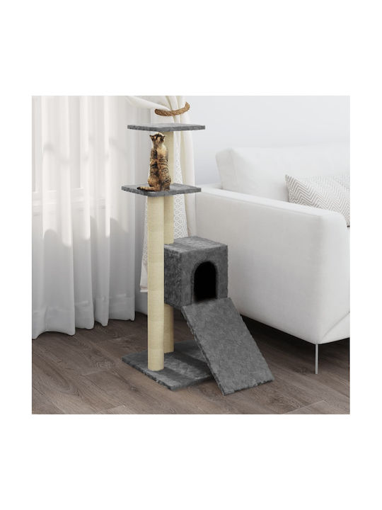 vidaXL Cat Scratching Post Cat Tree In Gray Colour with Height 92 cm