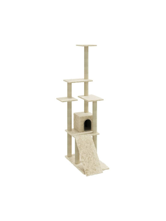 vidaXL Kratzbaum Katzenbäume Beige 5 Ebenen 54x73x155cm