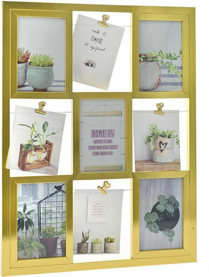 Iliadis Multi Picture Frame 9 Slots Gold Wooden Iliadis Multi Picture Frame 9 Slots Gold Wooden