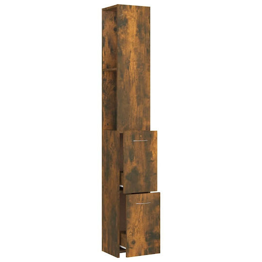 vidaXL Cabinet de coloană pentru baie pardoseală M25xL25xH170cm Stejar