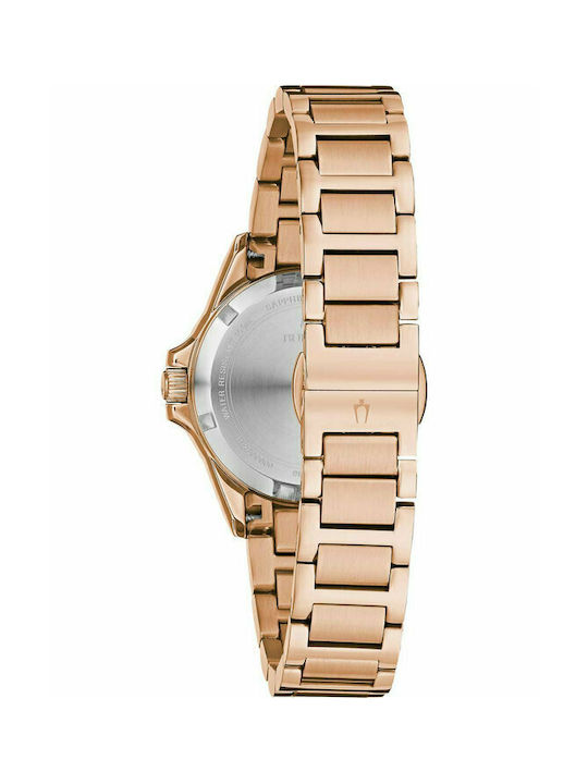 Bulova Marine Star Diamonds Watch with Pink Gold Metal Bracelet