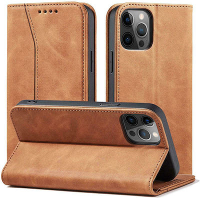 Hurtel Magnet Fancy Brieftasche Synthetisches Leder Braun (iPhone 12 Pro Max)