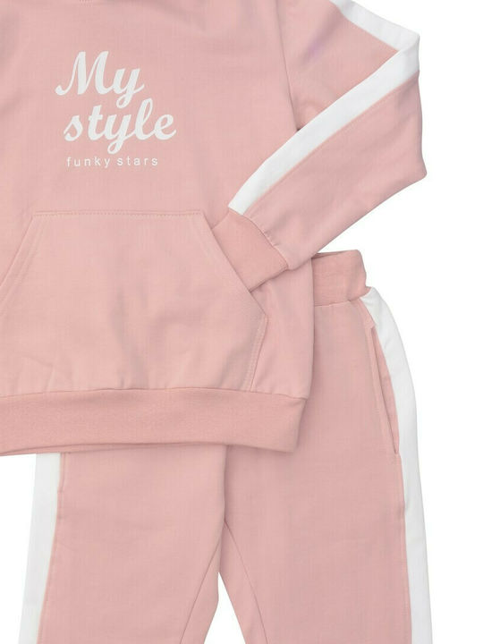 Funky Kids Sweatpants Set Pink 2pcs My Style