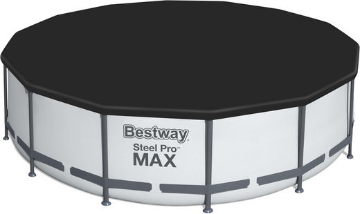 Bestway Скръгъл Басейн PVC 13030л с Метална Рамка 427x107см Сив
