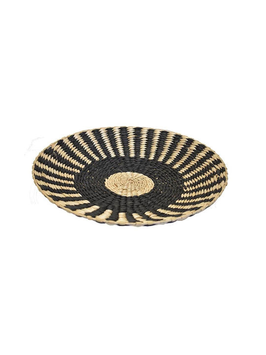 Atmosphera Decorative Plate Black Wicker Material 25x25cm