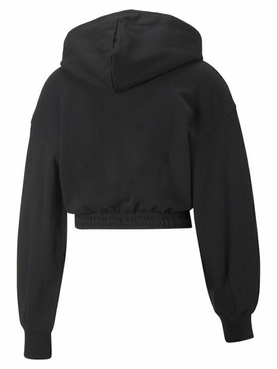 Classics Cropped Hanorac pentru femei Cu glugă Negru