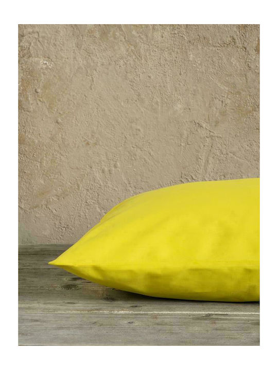 Nima Unicolors Σεντόνι Υπέρδιπλο με Λάστιχο 160x200+32εκ. Yellow