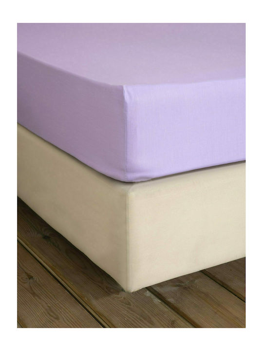 Nima Sheet Super-Double with Elastic 160x200+32cm. Unicolors Lavender