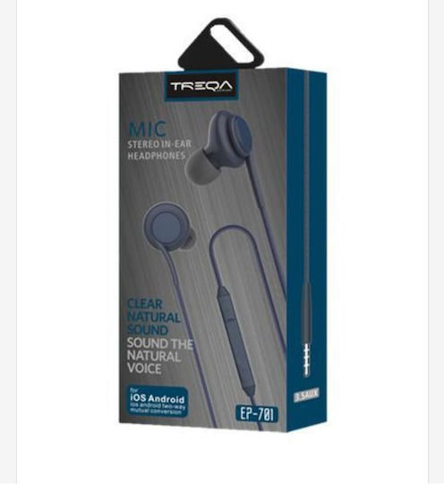 Treqa EP-701 In-ear Handsfree Ακουστικά με Βύσμα 3.5mm Μαύρο