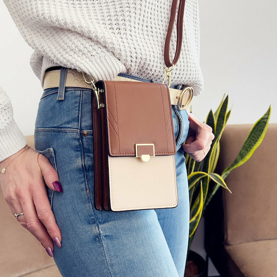 Hurtel Fancy Shoulder Strap Sock & Pouch Light Brown