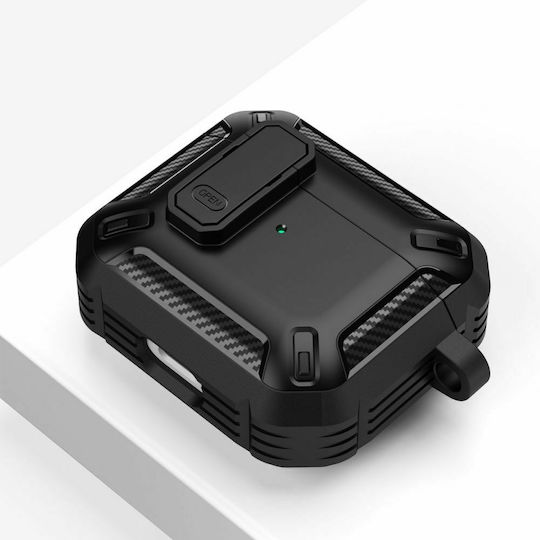 Tech-Protect X-Carbo Plastic Case with Keychain Black for Apple AirPods Pro
