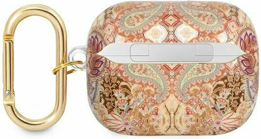 Guess Paisley Strap Hülle Silikon in Gold Farbe für Apple AirPods Pro