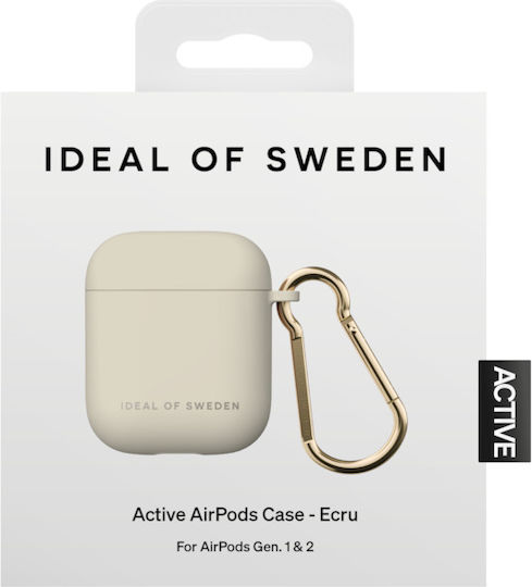 iDeal Of Sweden Active Θήκη Συνθετική με Γάντζο Ecru για Apple AirPods