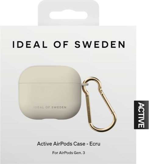 iDeal Of Sweden Active Θήκη Συνθετική με Γάντζο Ecru για Apple AirPods 3