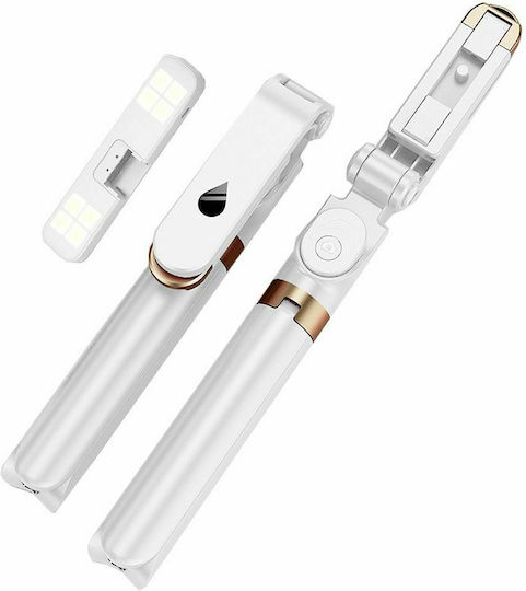 SSTR-20 LED Осветителен Пръстен Селфи Стик Трипод За Мобилни Устройства Bluetooth С Бял Светлина