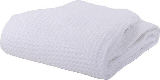 Nef-Nef Homeware New Golf Pique Double Blanket 220x240cm White