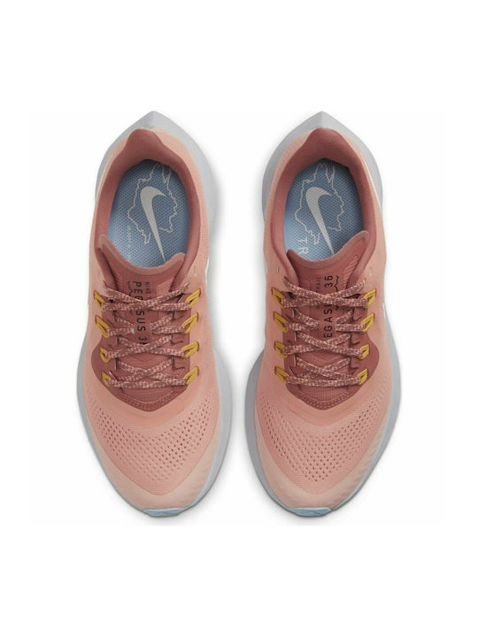 Air Zoom Pegasus 36 Trail Sport Shoes Running Pink Quartz / Canyon Pink / Sky Grey / Pale Ivory