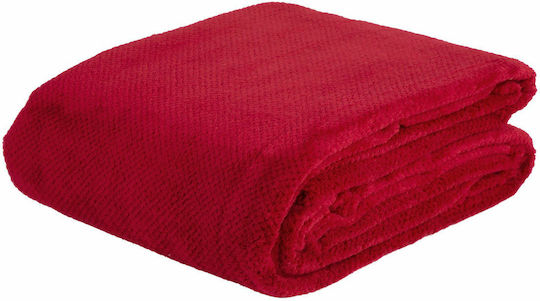 Nef-Nef Homeware Record Κουβέρτα Fleece Υπέρδιπλη 240x220εκ. Bordo