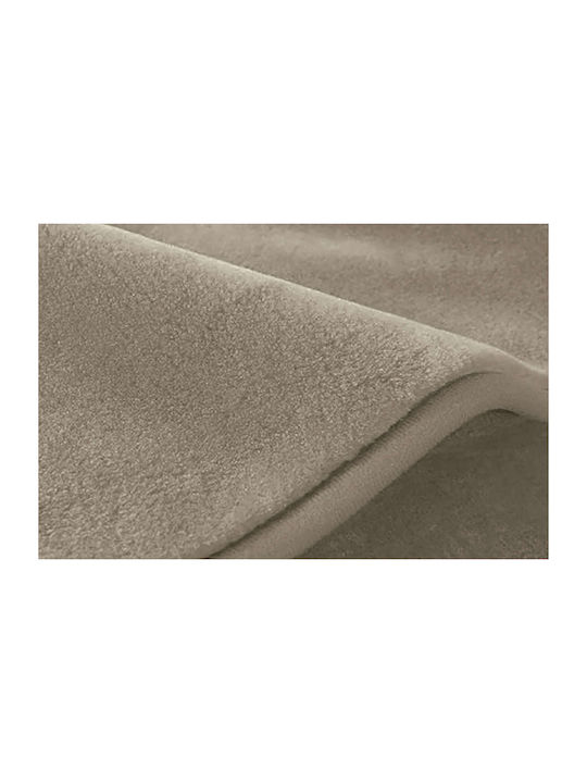 Adam Home Ster Plain Blanket Spanish Velvet Single 160x220cm. Taupe