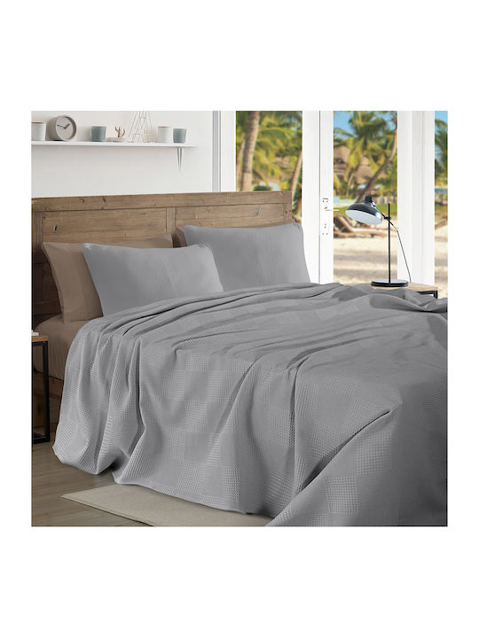 Lino Home Renk Blanket Pique Queen 220x240cm. Grey