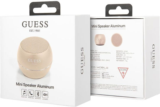 Guess Ηχείο Bluetooth 3W με Διάρκεια Μπαταρίας έως 4 ώρες Χρυσό GUWSALGED