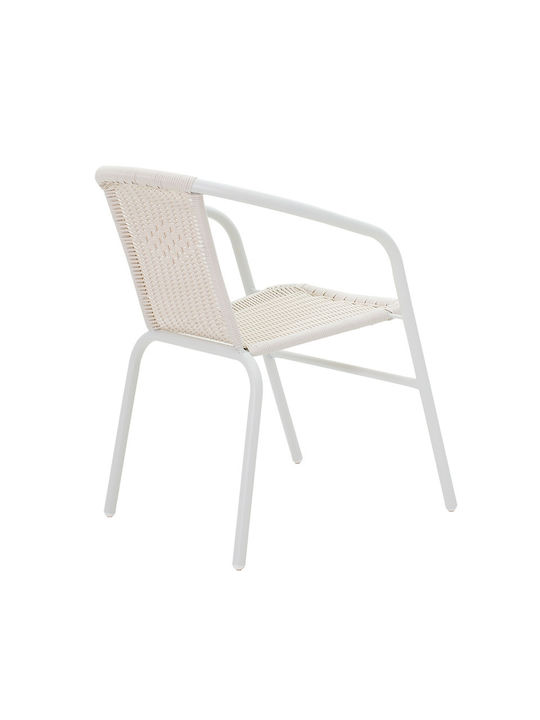 Garten- und Outdoor-Möbelsets Typsatz Speisesaal 5 Stück Weiß mit Sonnenschirmhalter