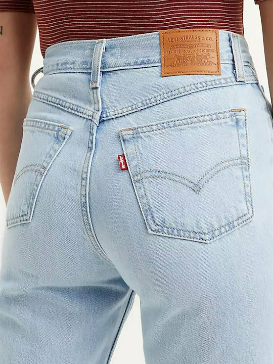 80s Mom High Waist Women's Jean Trousers in Mom Fit Light Stonewash