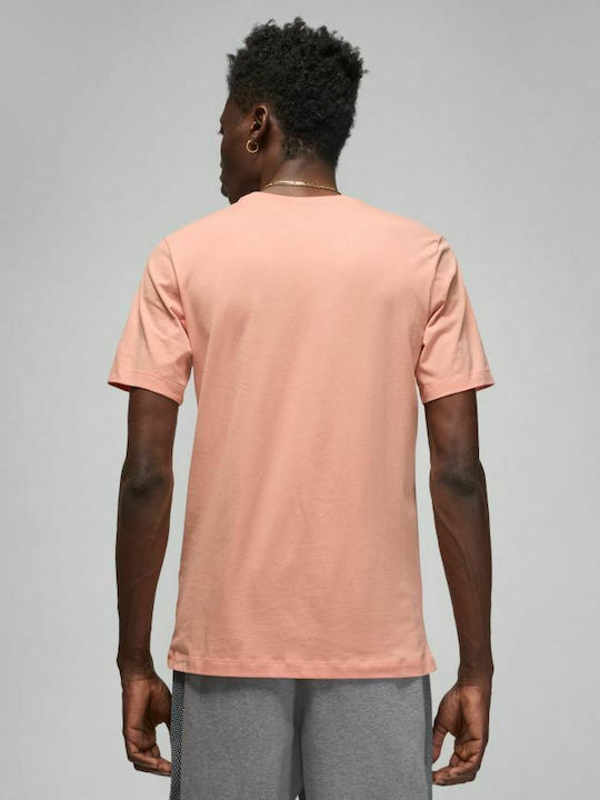 Nike Ανδρικό T-shirt Ροζ με Στάμπα