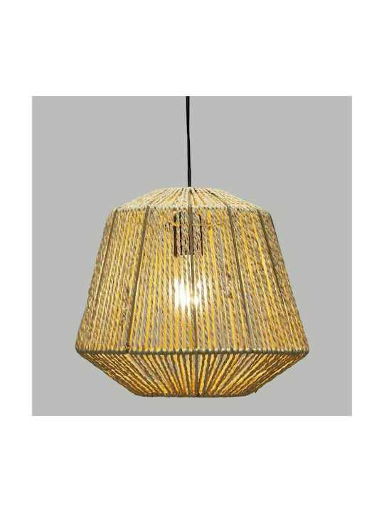 Pakketo Jily Pendant Light Brown Grid with Socket E27 29x29x117cm