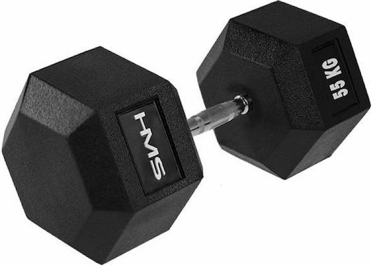 HMS Hex Pro 17-66-132 Hexagon Rubber Dumbbell 1 x 55kg