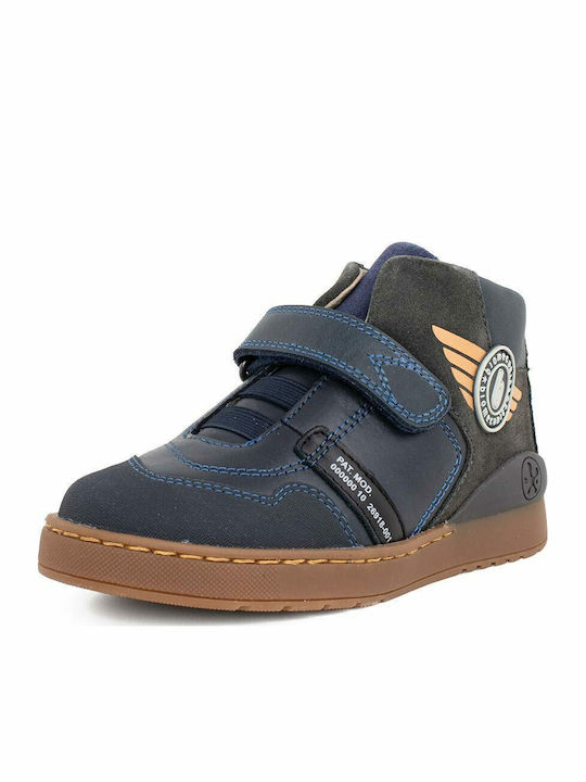 Anatomische Leder Kinderstiefel mit Bügel- und Schleifenverschluss Blau