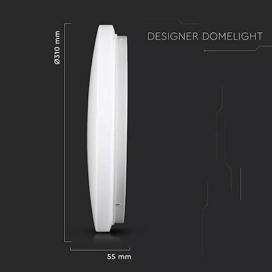 V-TAC Ceiling Mount Light 31cm White with Integrated LED