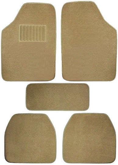 Auto Gs Satz Vorder- und Hintermatten Universal 5Stück aus Teppichboden Beige