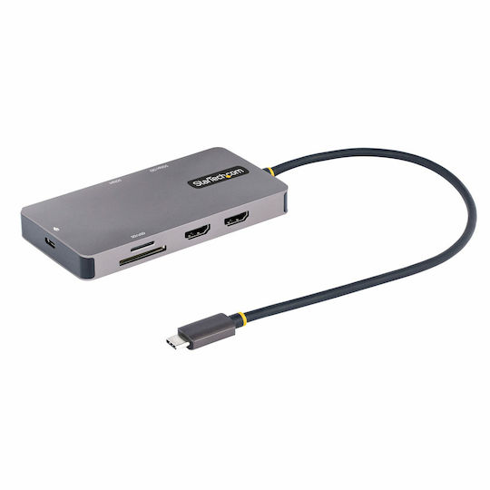 StarTech USB-A Докинг станция с HDMI 4K PD Етърнет и свързване 2 монитора Сив (S55149679)