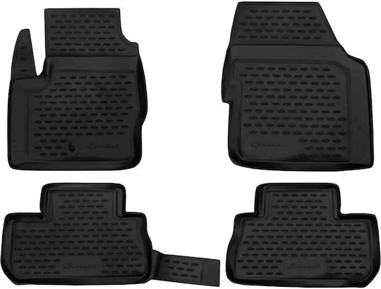 Novline Set of Front and Rear Mats 4pcs for Mercedes-Benz S 2005-2013 Black