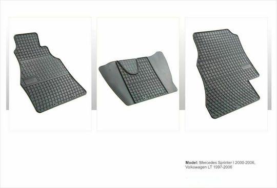 Frogum Set of Front and Rear Mats 3pcs for Mercedes-Benz Sprinter 1995-2006 Black