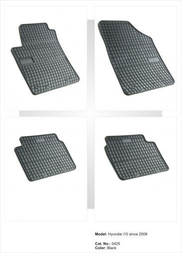 Frogum Set of Front and Rear Mats 4pcs for Hyundai i10 2007 Black
