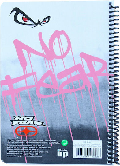 No Fear Spiral Notebook Ruled B5 70 Sheets 2 Subjects 1pcs (Μiscellaneous Designs/Colors)