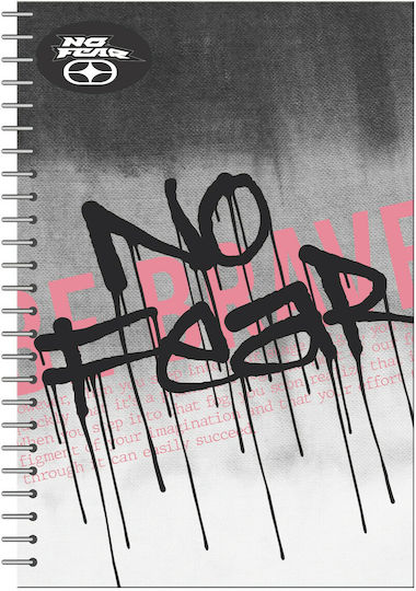 No Fear Spiral Notebook Ruled B5 70 Sheets 2 Subjects 1pcs (Μiscellaneous Designs/Colors)